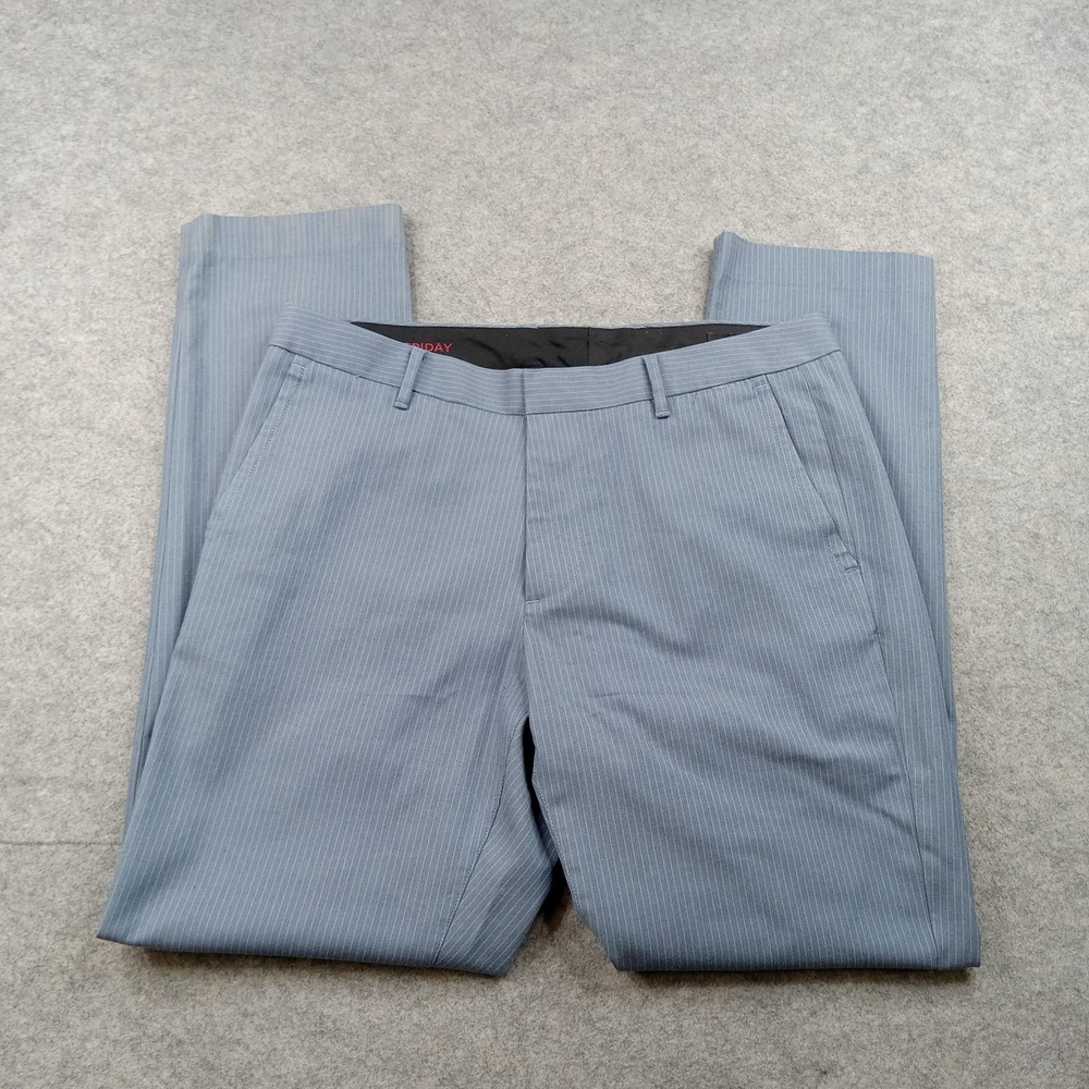 Bonobos Dress Pants Mens 31x30 Blue Pinstripe Stretch Straight Leg Business
